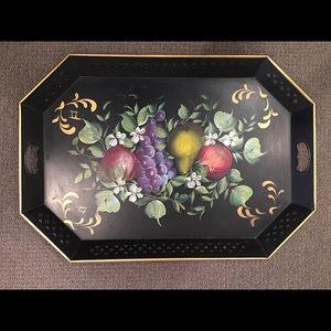 Beautiful Large VINTAGE Tole Serving Tray
